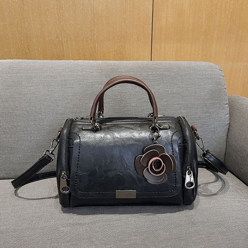 Stylish Leather Handheld Satchel Bag