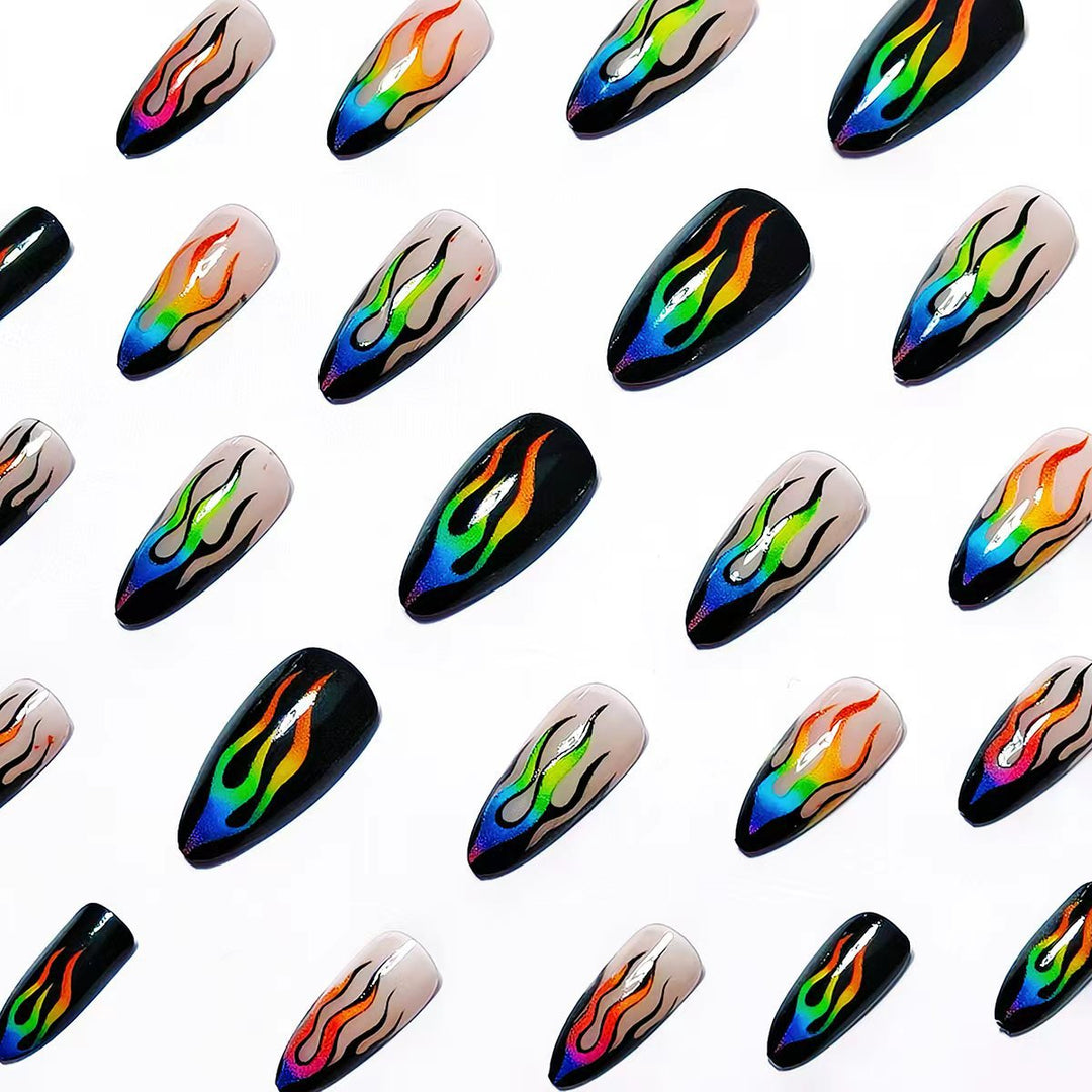 Creative Art Nails with Eye-Catching Flame Design Stornfield