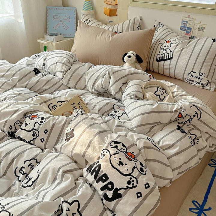 Floral Patterned Quilted Duvet Cover