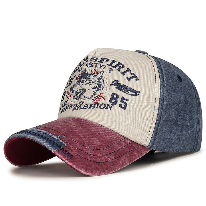 Men's Vintage-Inspired Embroidered Wolf Cap Stornfield