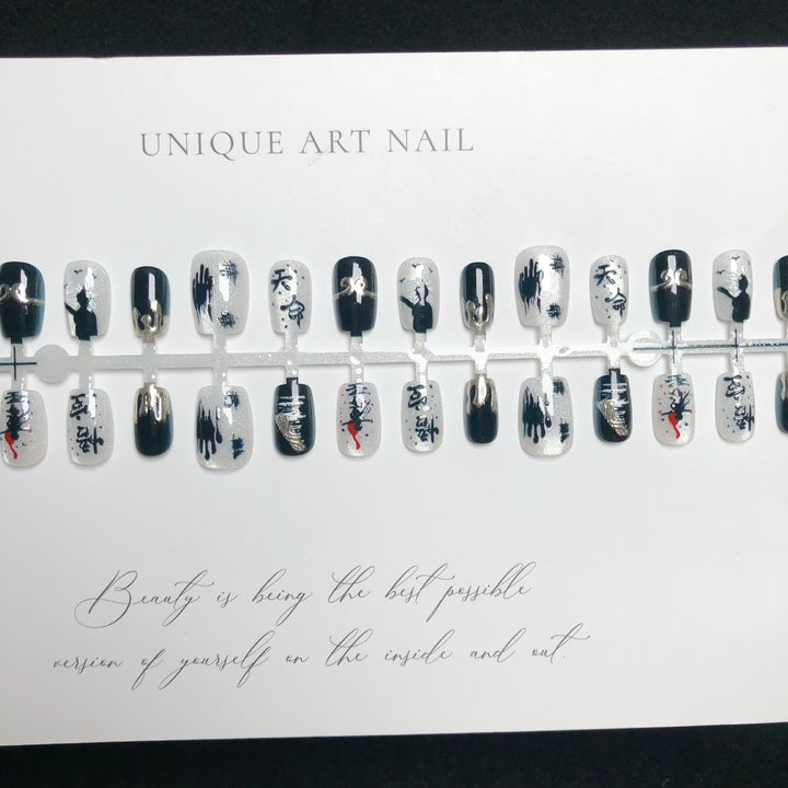 Artistic Abstract Press-On Nail Art Set