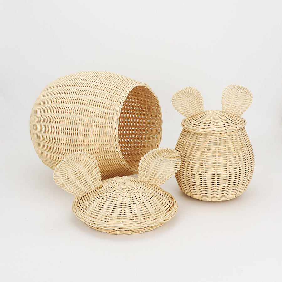 Playful storage basket with animal ears Stornfield