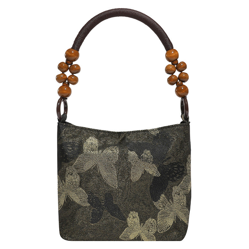 Elegant Bamboo Handle Handbag