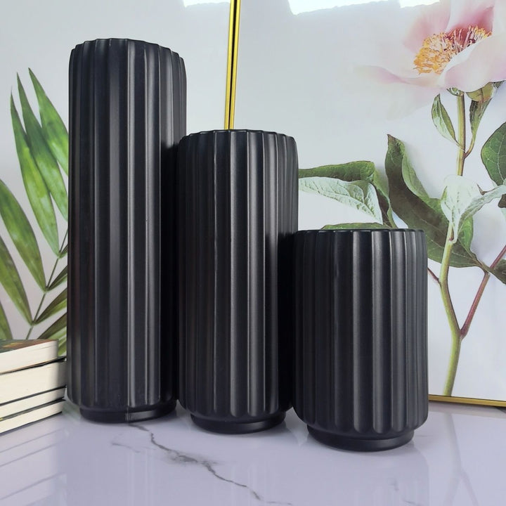 Decorative Vertical Ribbed Vase Stornfeild