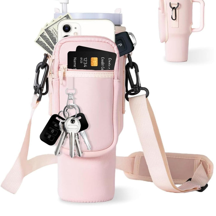 Ladies trendy and sparkling drinking bottle with shoulder bag Stornfield