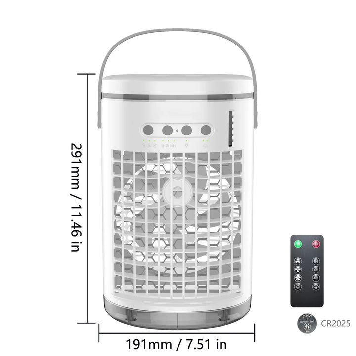 Unisex one size compact portable evaporative air cooler with USB power remote control LED mood light Stornfield