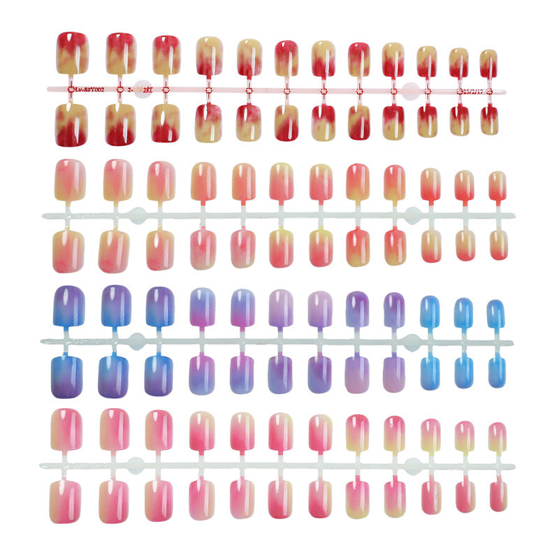 Artistic Marble-Effect Press-On Nail Set Stornfield