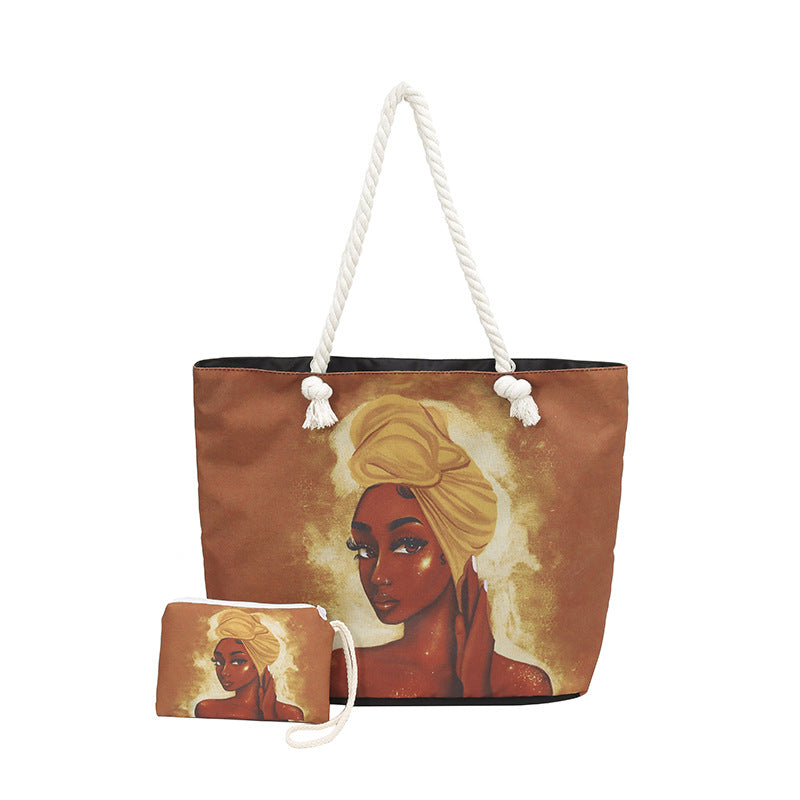 WoStylish Graphic Print Beach Tote Bag Stornfield