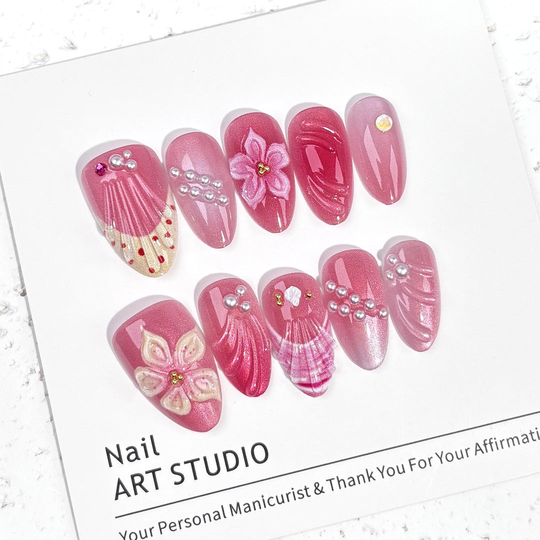 Decorative Floral Press-On Nail Art Collection