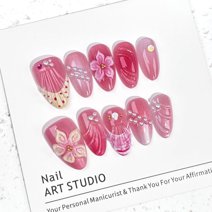 Decorative Floral Press-On Nail Art Collection