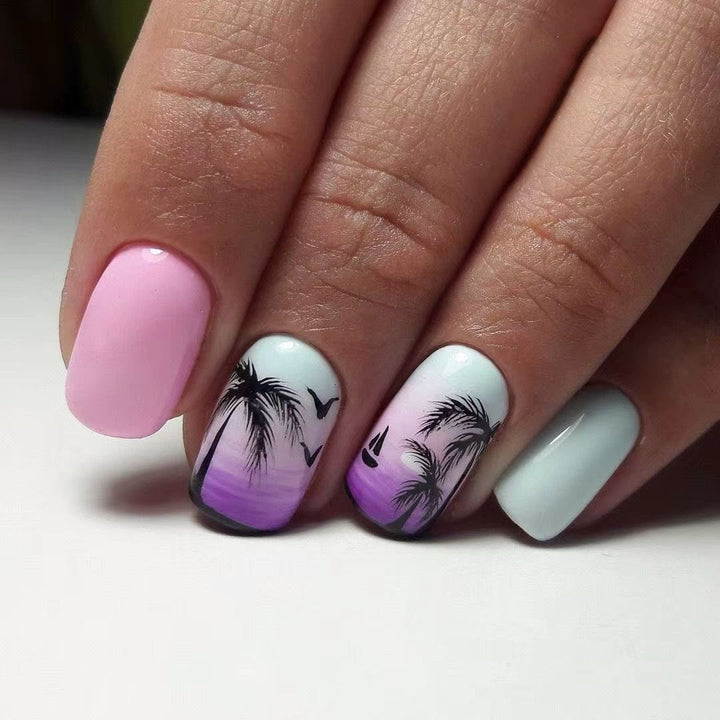 Summer-Themed Acrylic Nail Art Enhancements Stornfield