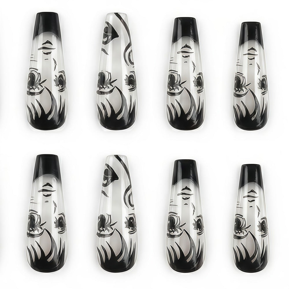 Art Nail Set with Artistic Portrait Designs Stornfield