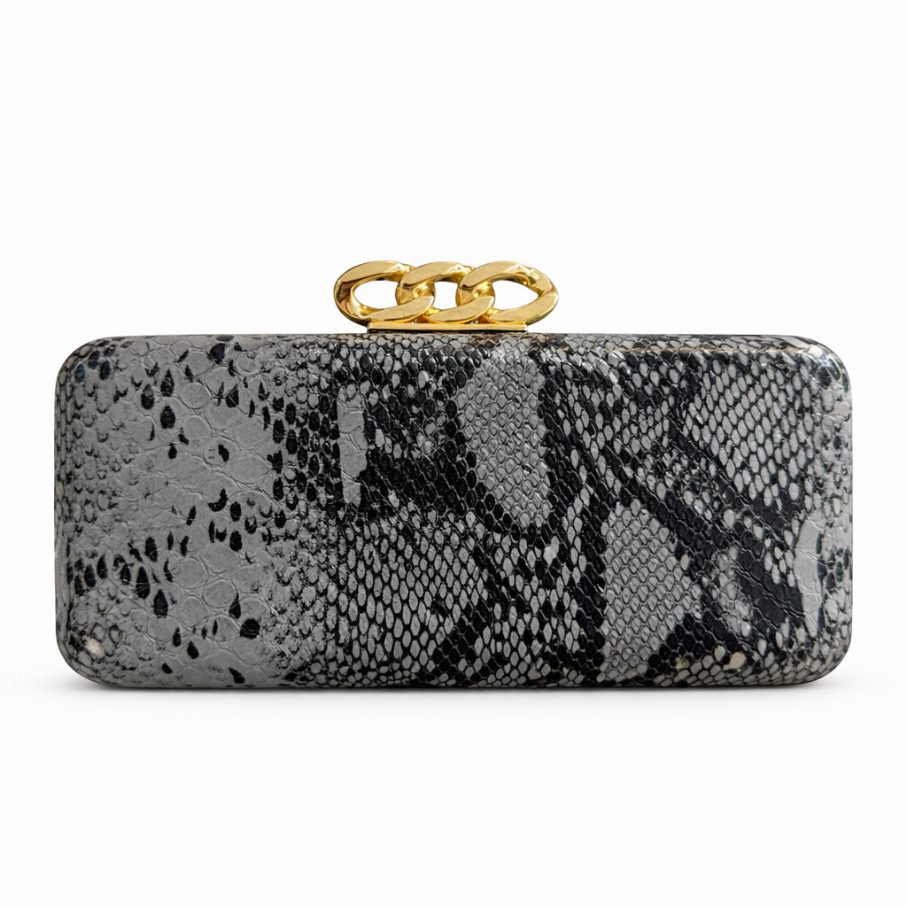 Textured Snakeskin Clutch