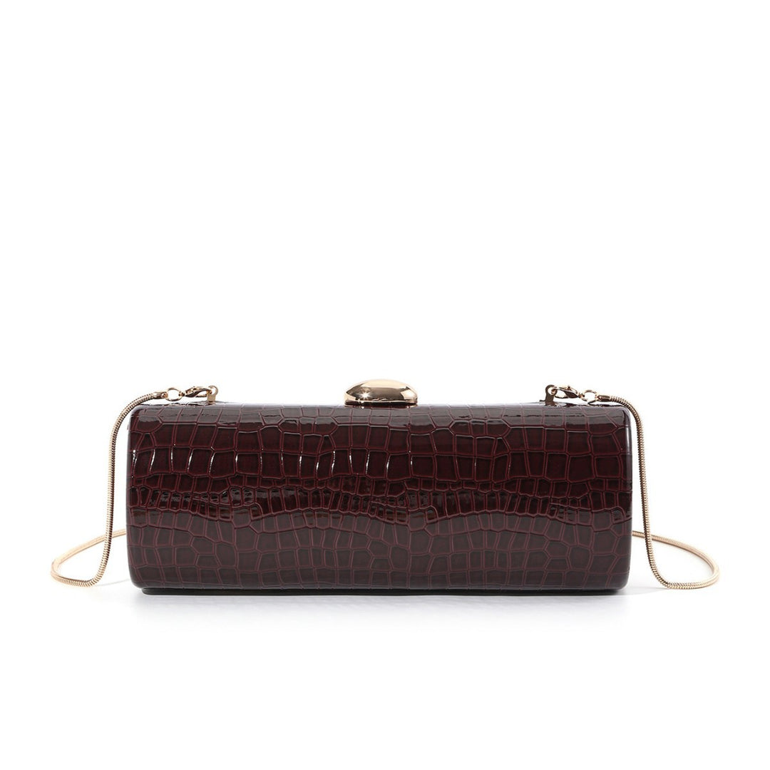 Crocodile-Embossed Evening Clutch