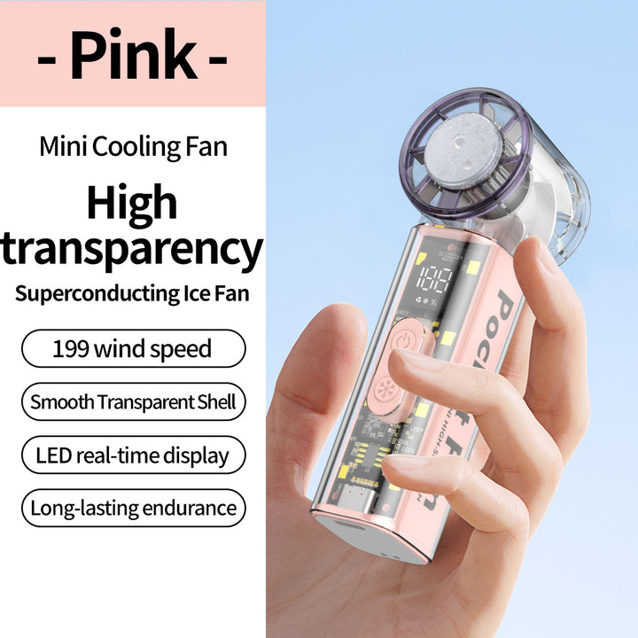 Women's Portable Mini Fan with Transparent Housing Stornfield