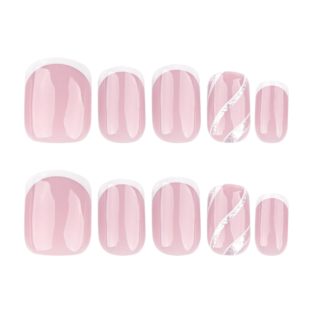 Elegant Nail Art with Glittering French Tip Stornfield