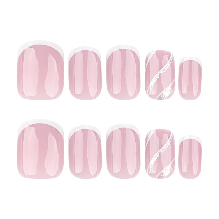 Elegant Nail Art with Glittering French Tip Stornfield