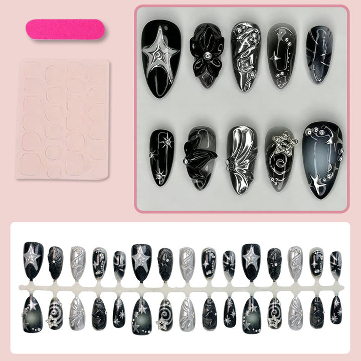 Stylish metallic decorated artificial nails Stornfield