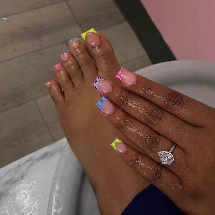 Vibrant Colorful Pedicure Nail Art Stornfield