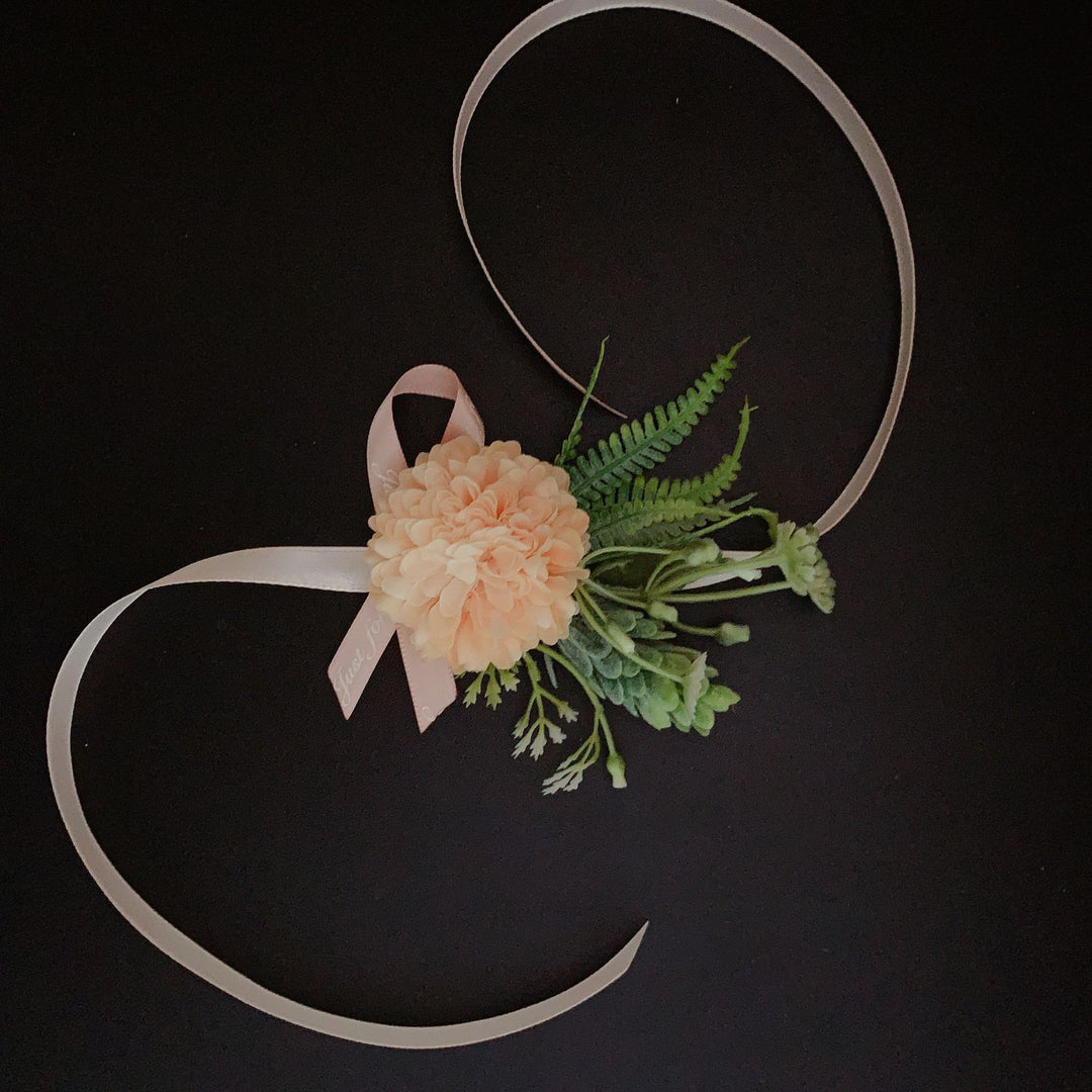 Faux Floral Corsage with Ribbon
