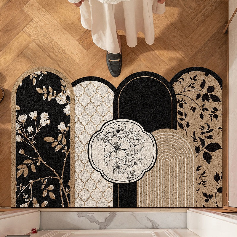 Motivational Flower Print Floor Mat