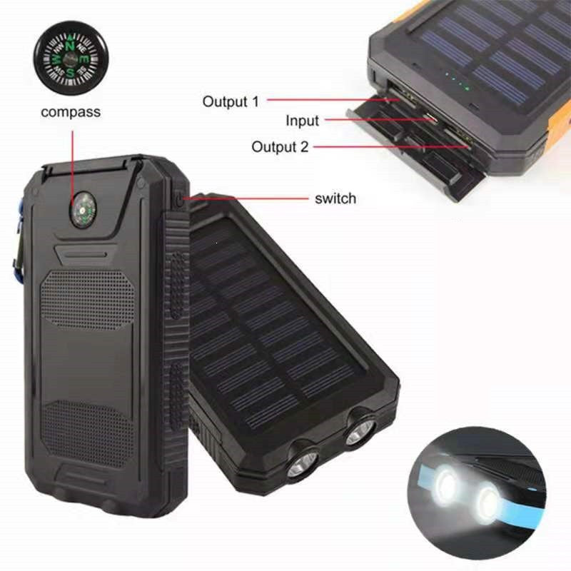 Solar-powered power bank with impact-resistant design and integrated carabiner Stornfield