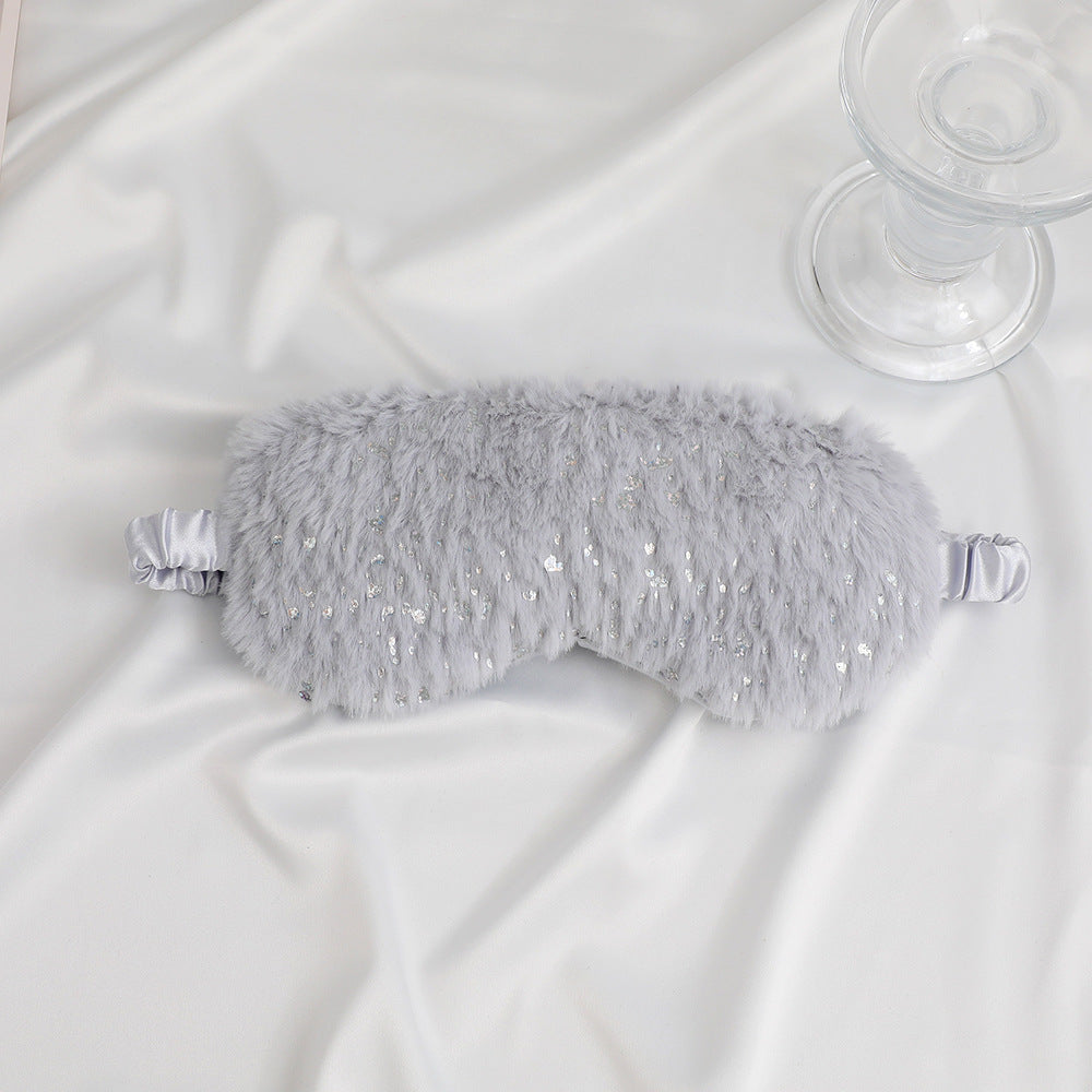 Unisex soft eye mask made of faux fur with festive motif embossing Stornfield