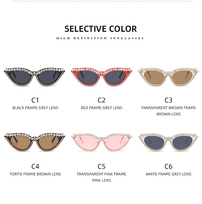 Women's extravagant cat-eye sunglasses with glamorous crystal embellishments Stornfield