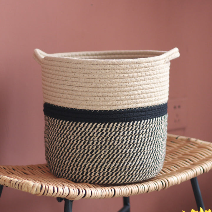 Handcrafted storage basket with handles Stornfield