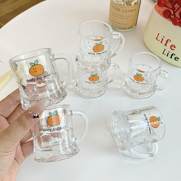 Ceramic mugs set with cheerful orange design Stornfield