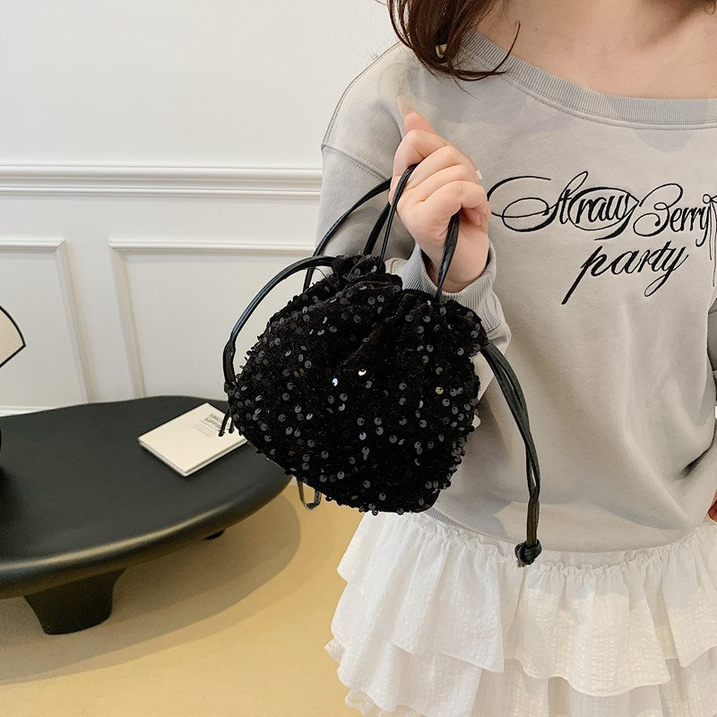 Glittery Sequin Drawstring Mini Bag Stornfield