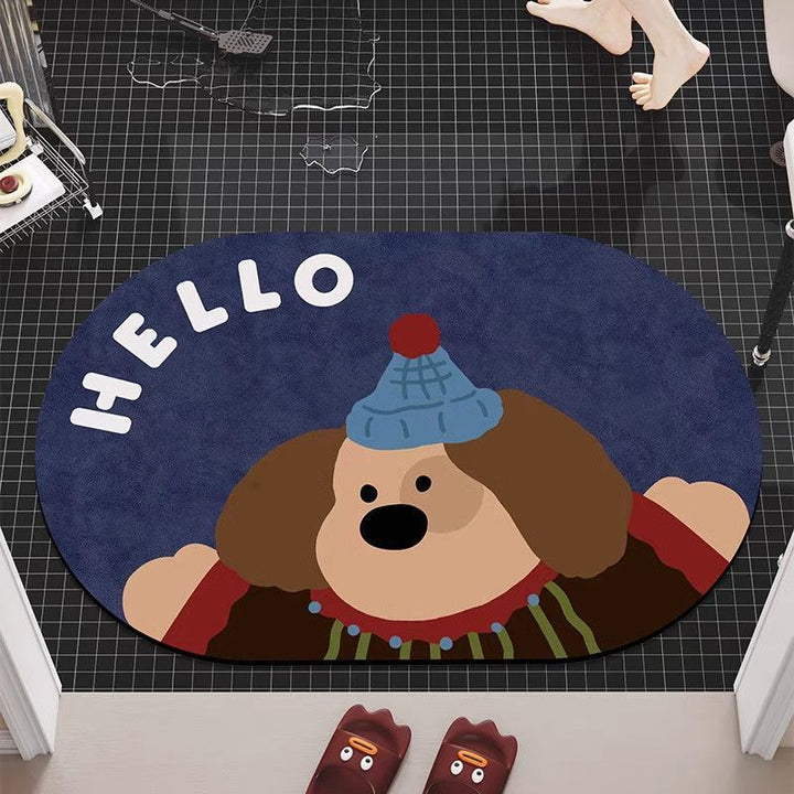 Cute Cartoon Dog-Themed Bath Mat