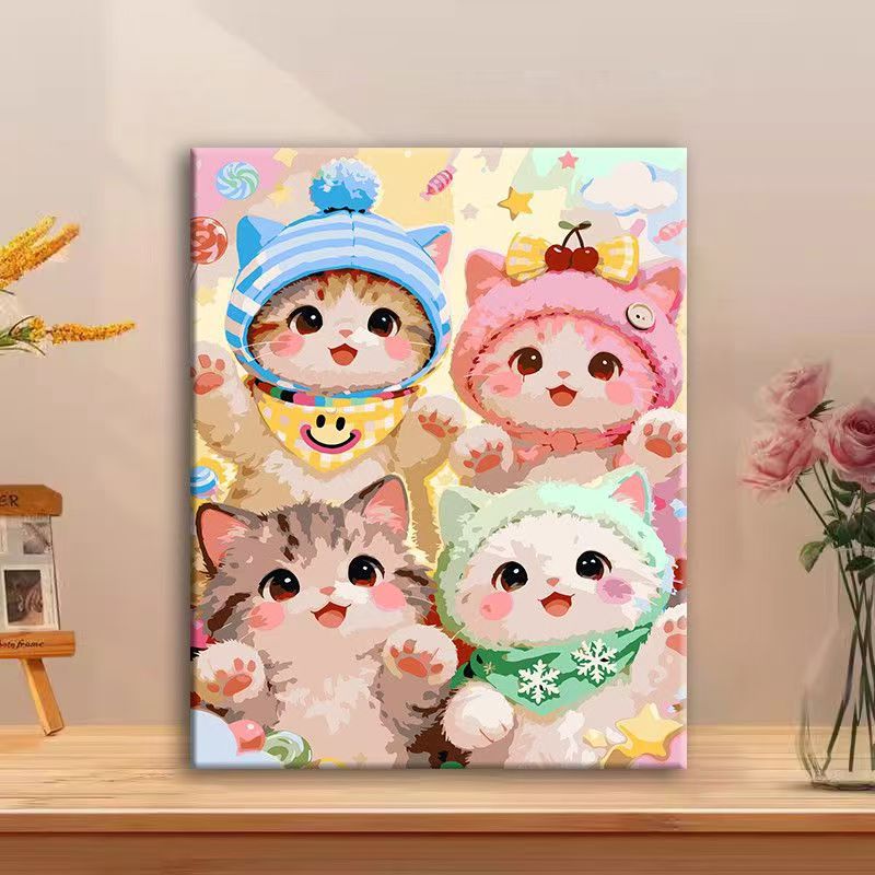 Cute Cat Character Canvas Art Print Stornfield