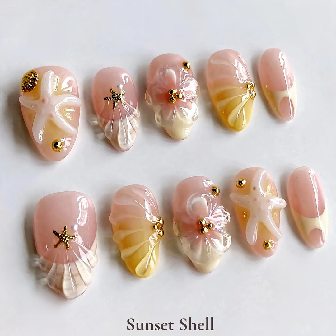 Creative Sunset Shell Press-On Nail Art Set Stornfield