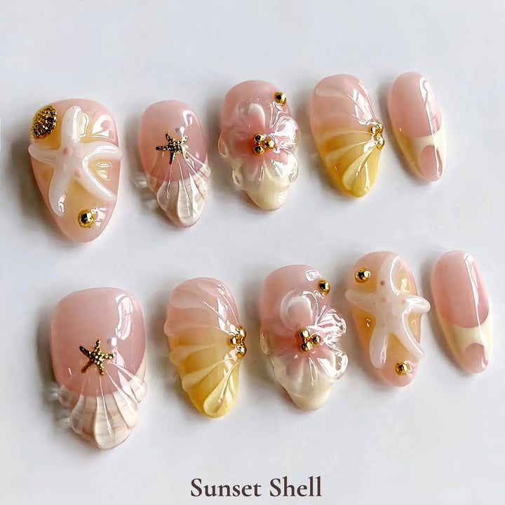 Creative Sunset Shell Press-On Nail Art Set Stornfield