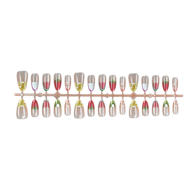 Fruit-Inspired Floral Press-On Nail Art Set Stornfield