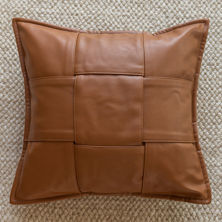 Decorative cushion with high-quality faux leather cover
