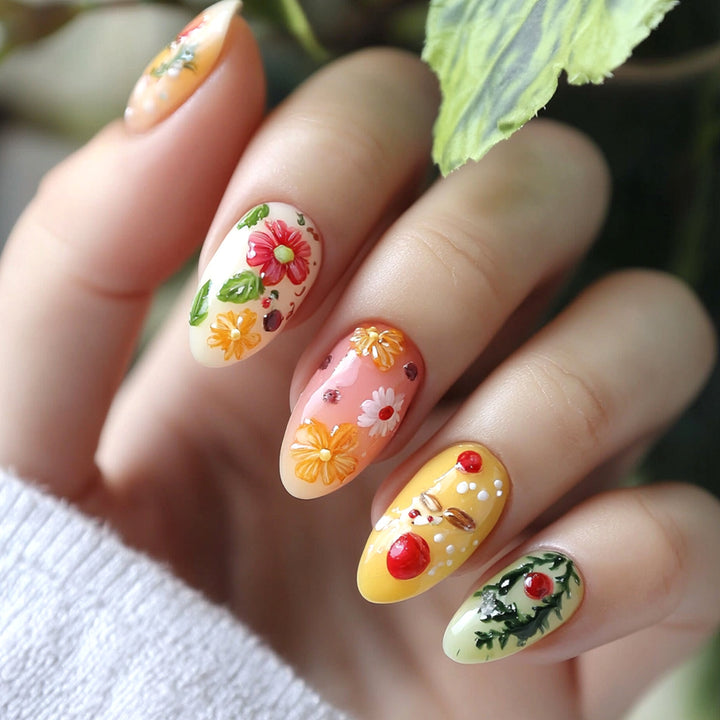 Artistic nail art with floral patterns Stornfield