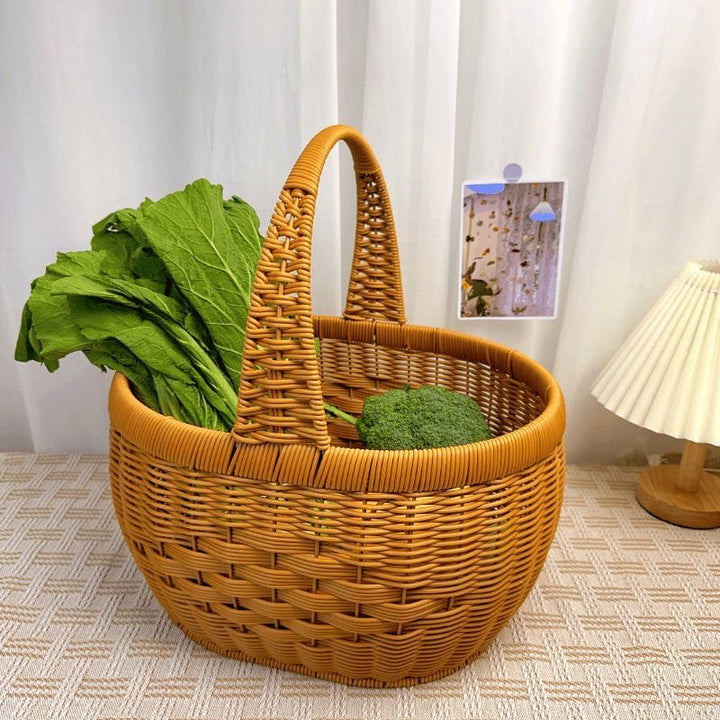 Ladies Handmade Rattan Shopping Basket Stornfield
