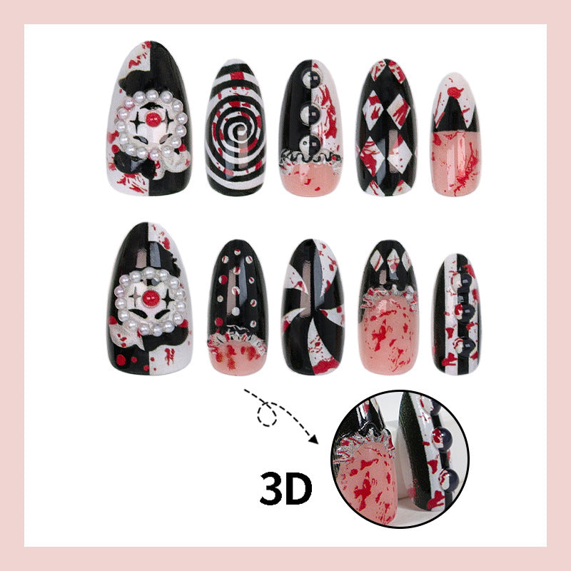 Acrylic nail set with creative spooky design Stornfield