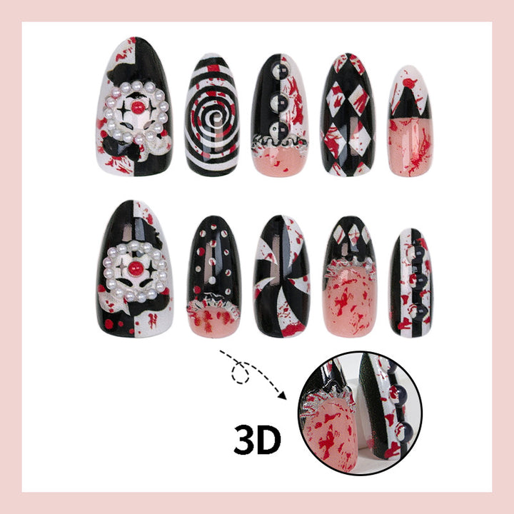 Acrylic nail set with creative spooky design Stornfield
