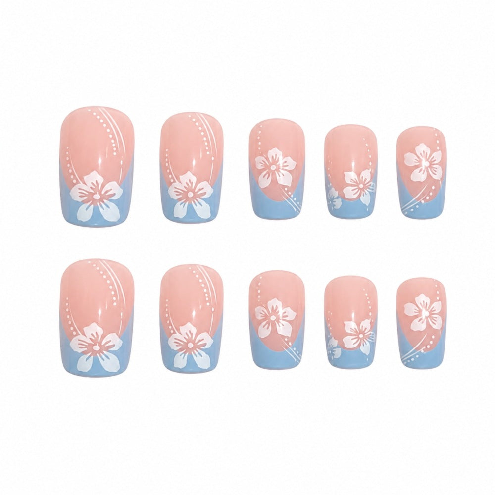 Artistic Floral-Embellished Press-On Nails Stornfield