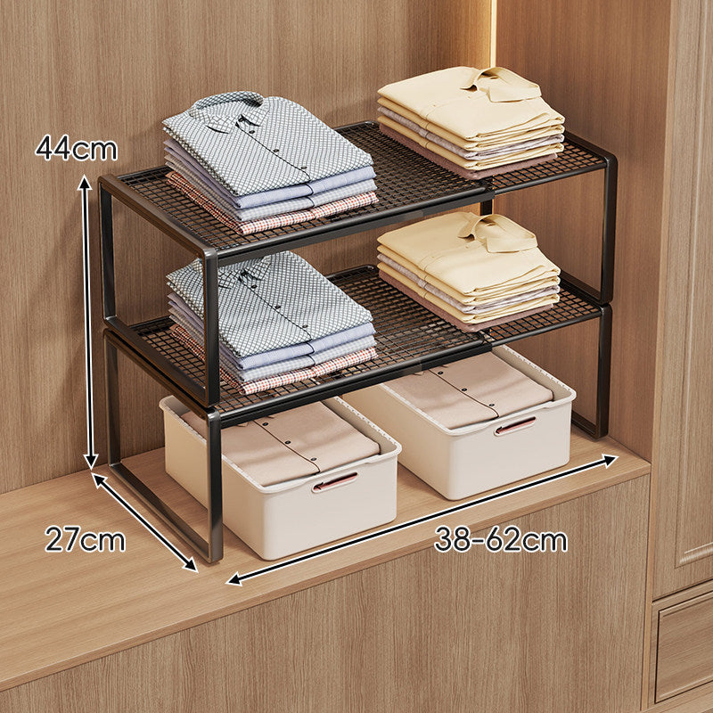 Adjustable Mesh Shelf Riser for Closet Countertop and Cabinet