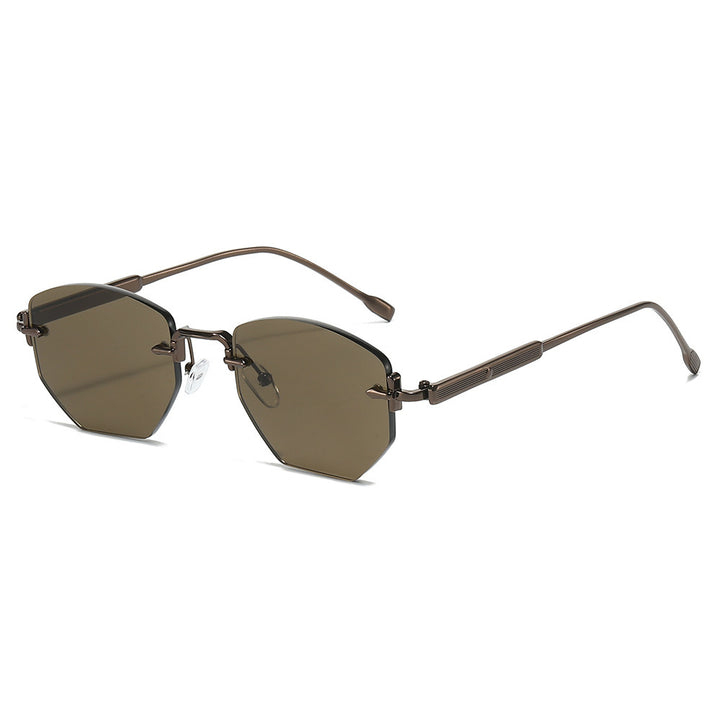 Geometric Frame Sunglasses with Elegant Gold Accents Stornfield