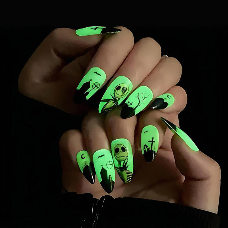 Halloween Artificial Nail Set with Creative Spooky Designs Stornfield