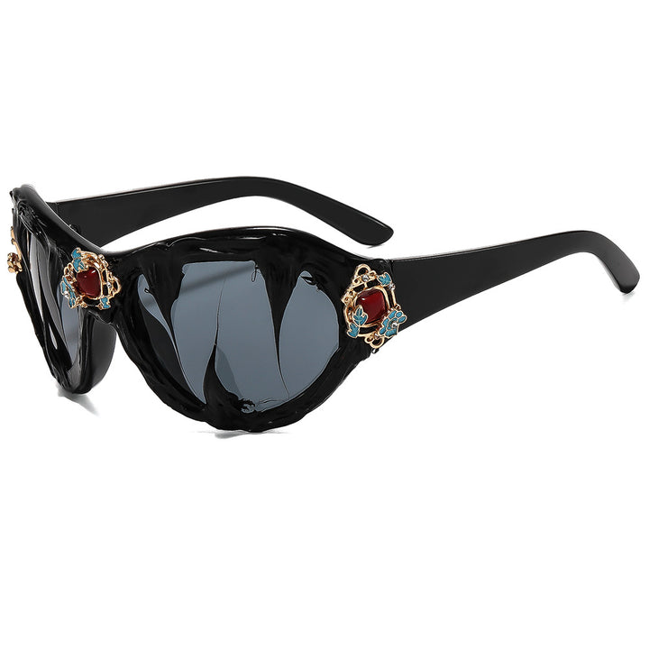 Ladies extravagant sunglasses with floral crystal embellishments Stornfield
