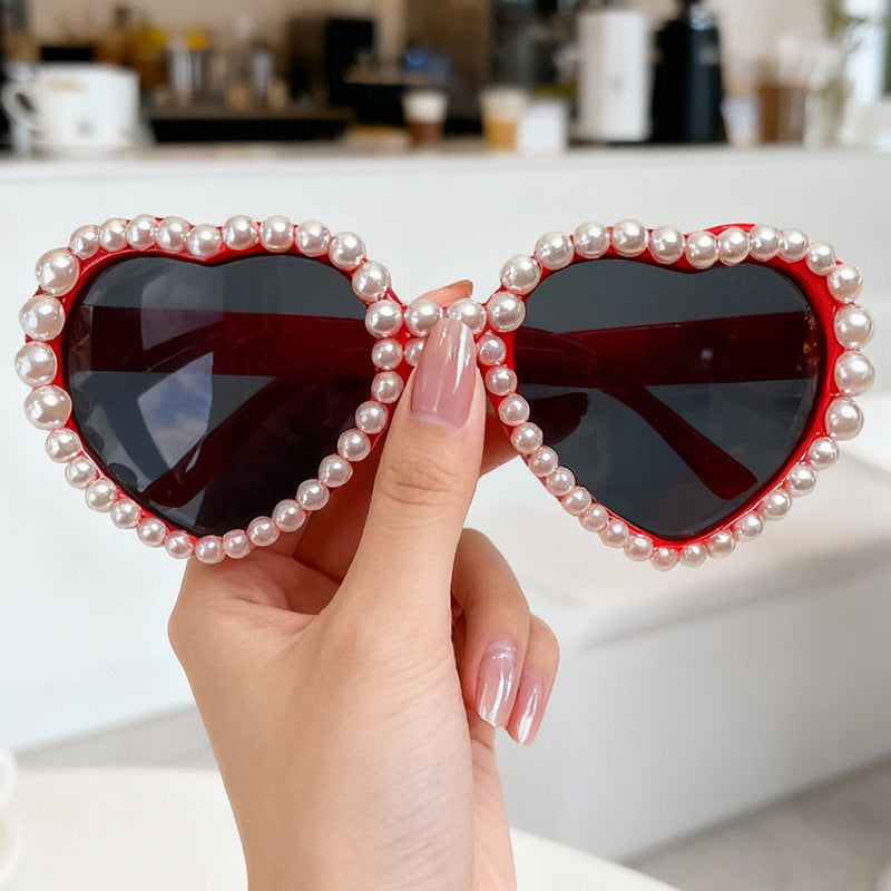 Heart-Shaped Rhinestone-Embellished Sunglasses Stornfield