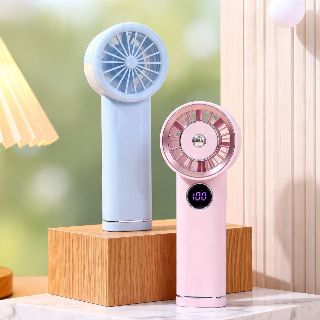 Women Portable Mini Fan with Digital Display Stornfield