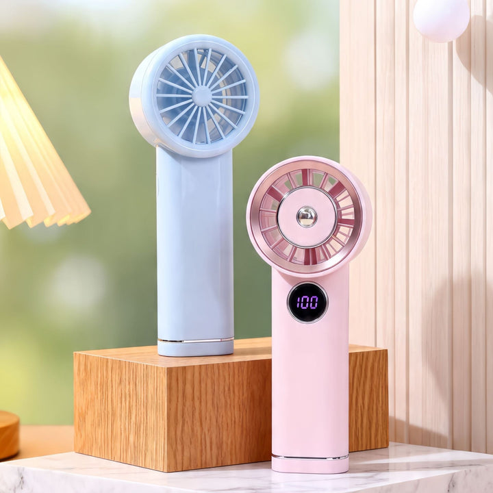 Women Portable Mini Fan with Digital Display Stornfield