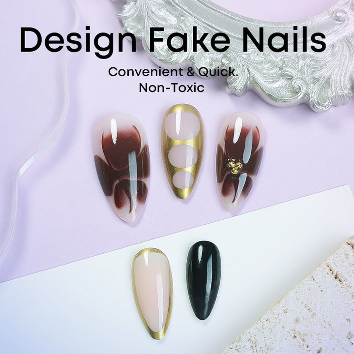 Art nail set with creative geometric accents Stornfield